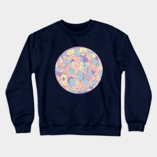 Retro Blend Many Faces Crewneck Sweatshirt